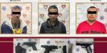 Decomisa Policía Municipal tres armas de fuego durante patrullajes preventivos; detiene a tres sujetos