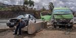 Choque de taxi de ruta en el Bulevar 2000 deja 12 lesionados