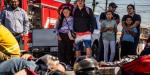 Accidente entre pick up y motocicleta deja a un niño y su padre lesionados