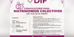 Convoca DIF Municipal a matrimonios colectivos el Día del Amor y la Amistad