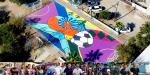 Renuevan cancha de la Lázaro Cárdenas con arte y color en Tecate