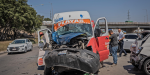 Choque de taxi de ruta y dos vehículos deja 10 personas lesionadas