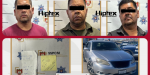 Asegura Policía Municipal a tres personas por amenazas y vehículo con reporte de robo