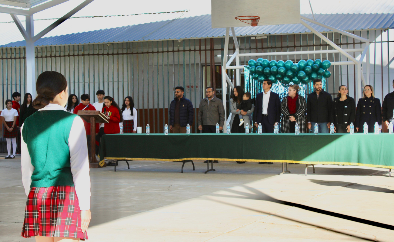 Inaugura Román Cota obra escolar de “La Escuela es Nuestra”