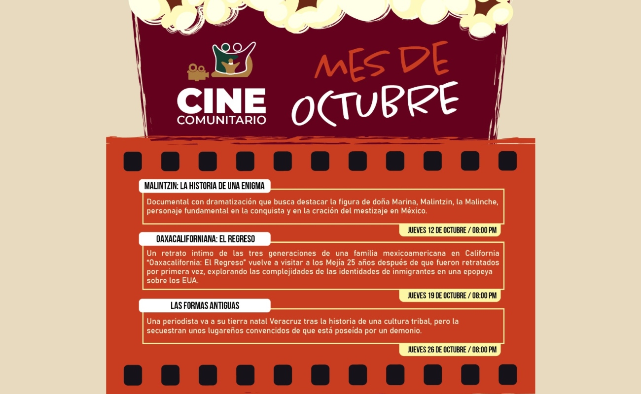 Proyectarán películas y documentales durante Octubre en San Quintín