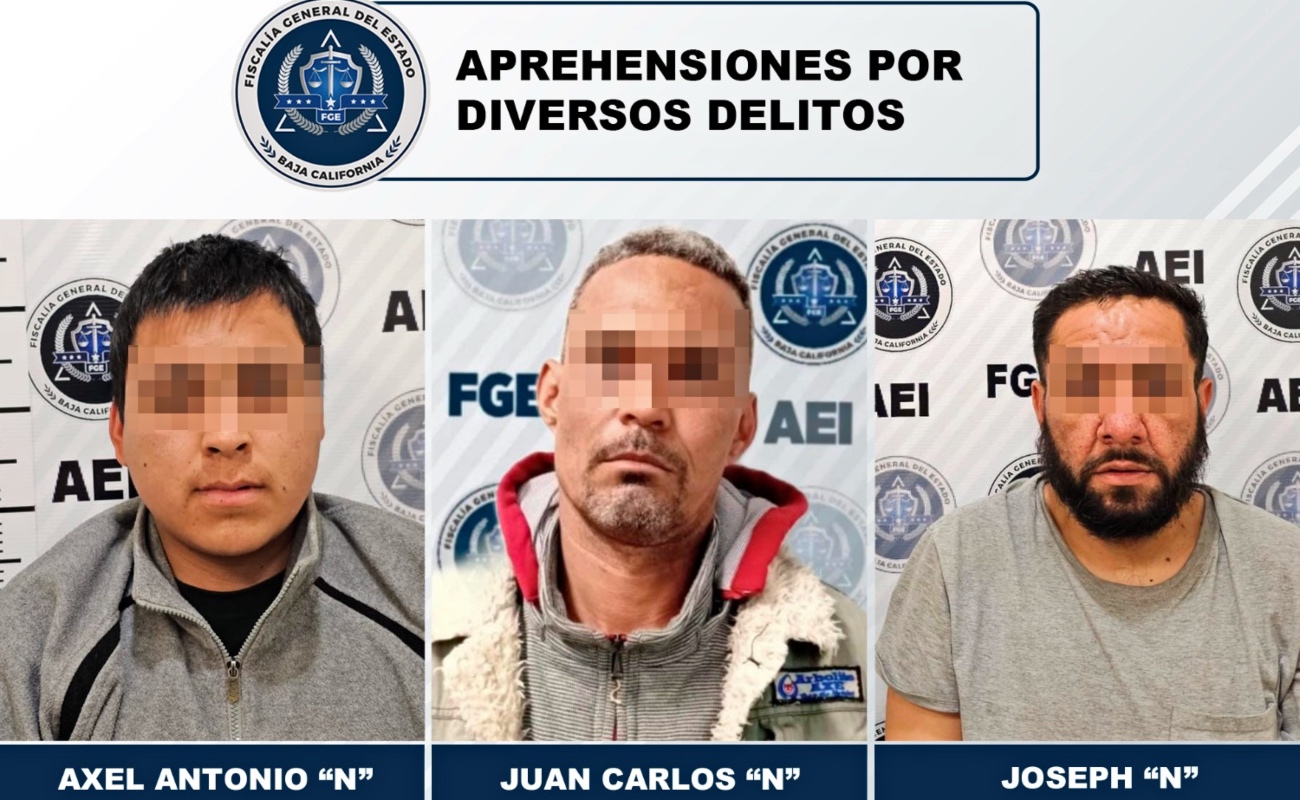 Capturan a tres prófugos de la justicia en Tijuana