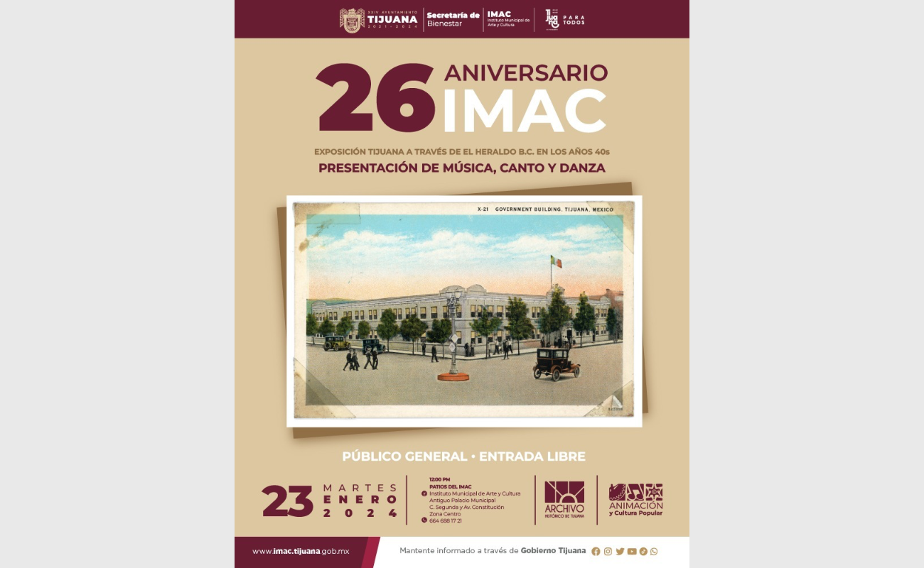 Celebrará IMAC su 26 Aniversario con actividades artísticas