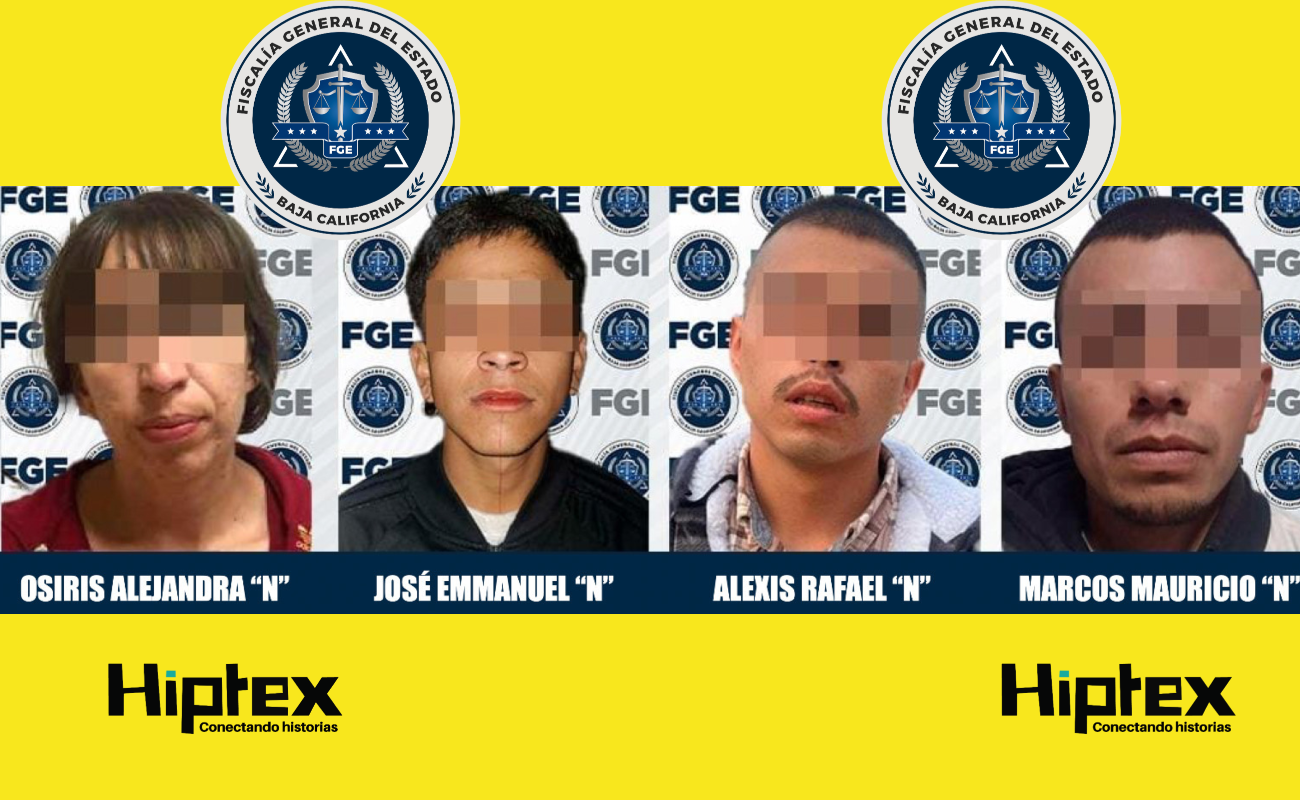 Detienen a tres hombres y una mujer por narcomenudeo en Ensenada