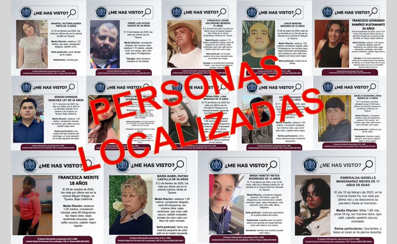 Localiza FGE 14 personas reportadas como desaparecidas