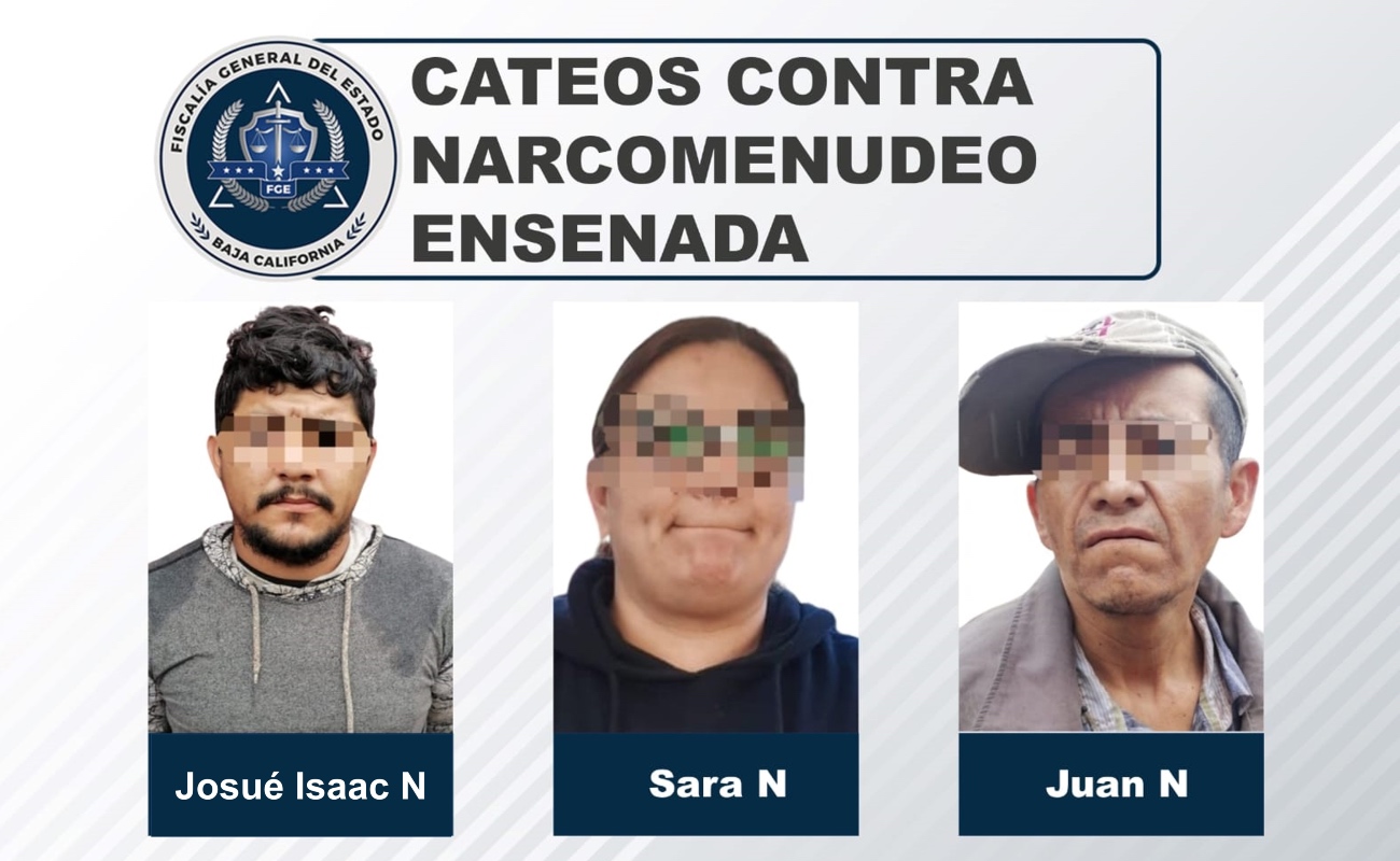 Detienen a tres y decomisan metanfetamina tras cateo en Ensenada