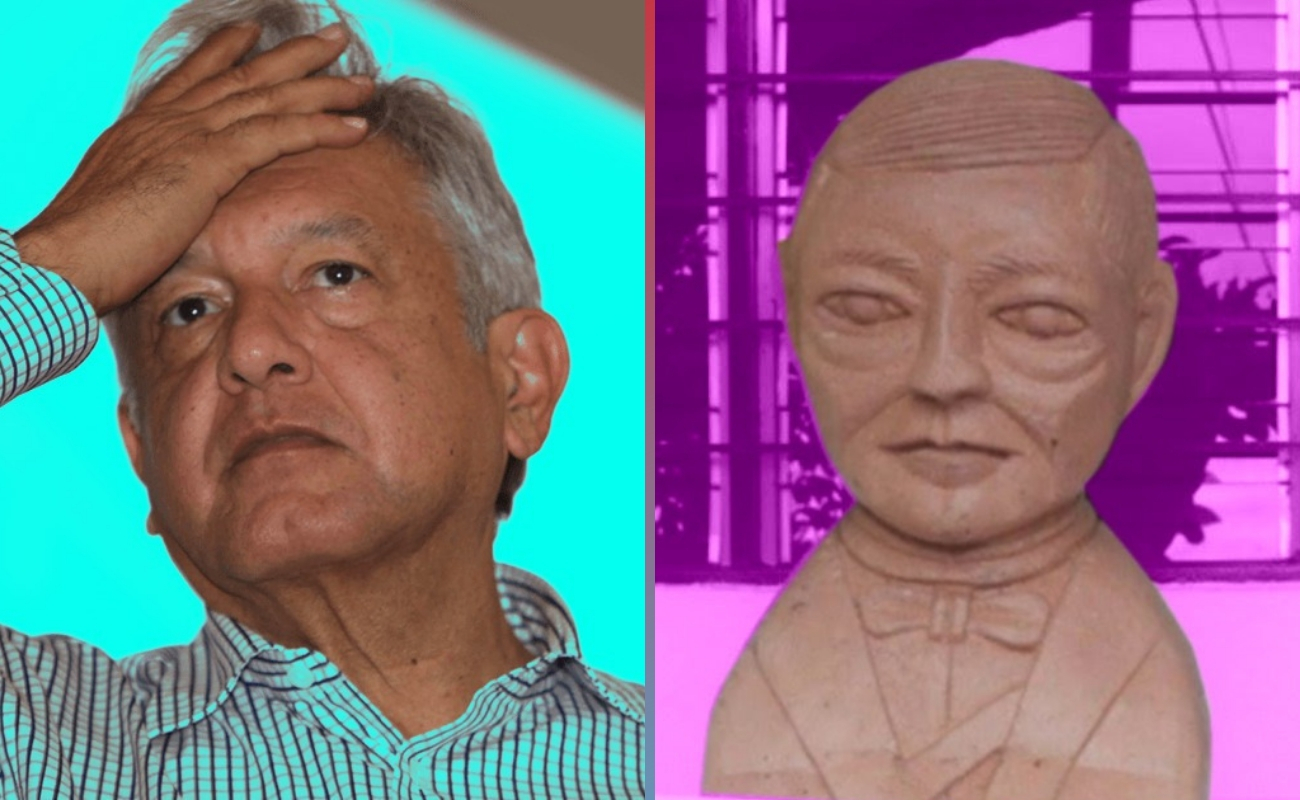 ¡No puede jer! escultor de busto de Benito Juárez hará uno de AMLO
