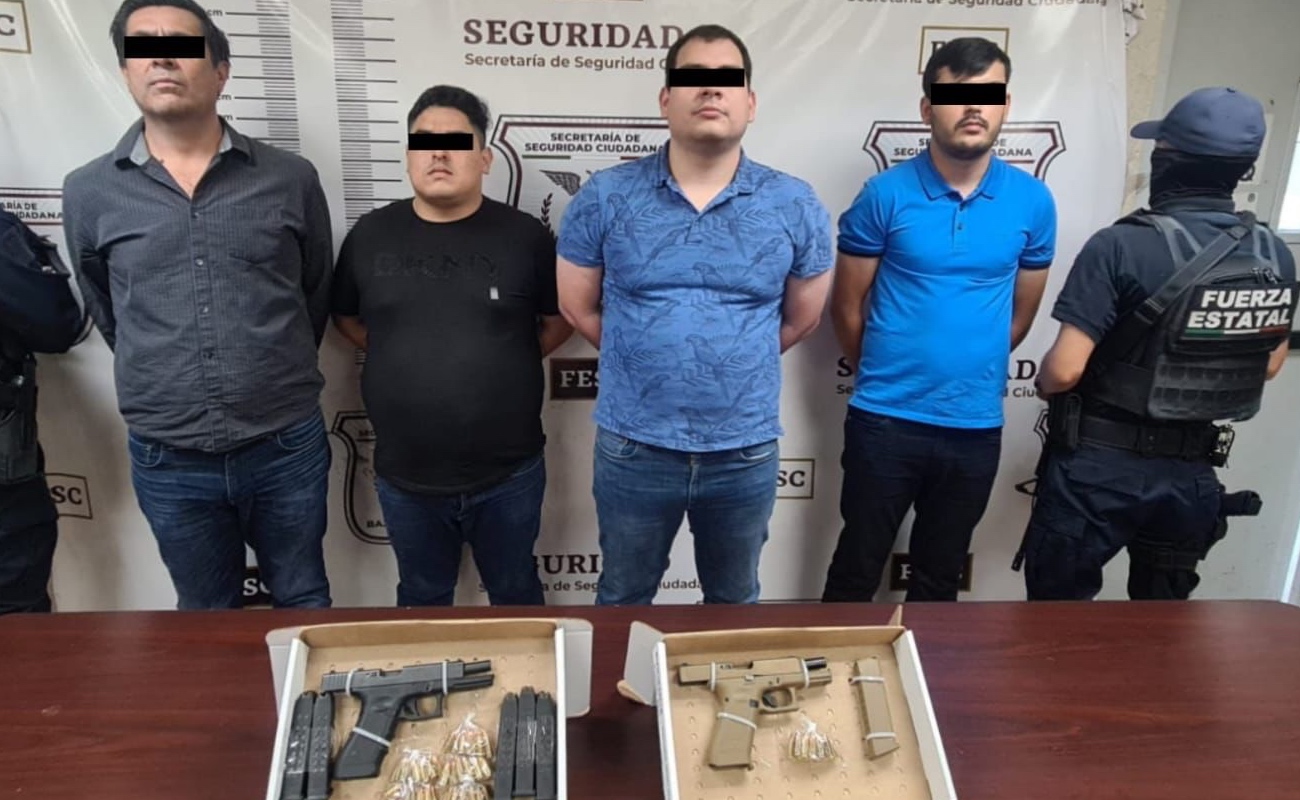 Capturan a cuatro hombres armados en Valle Dorado