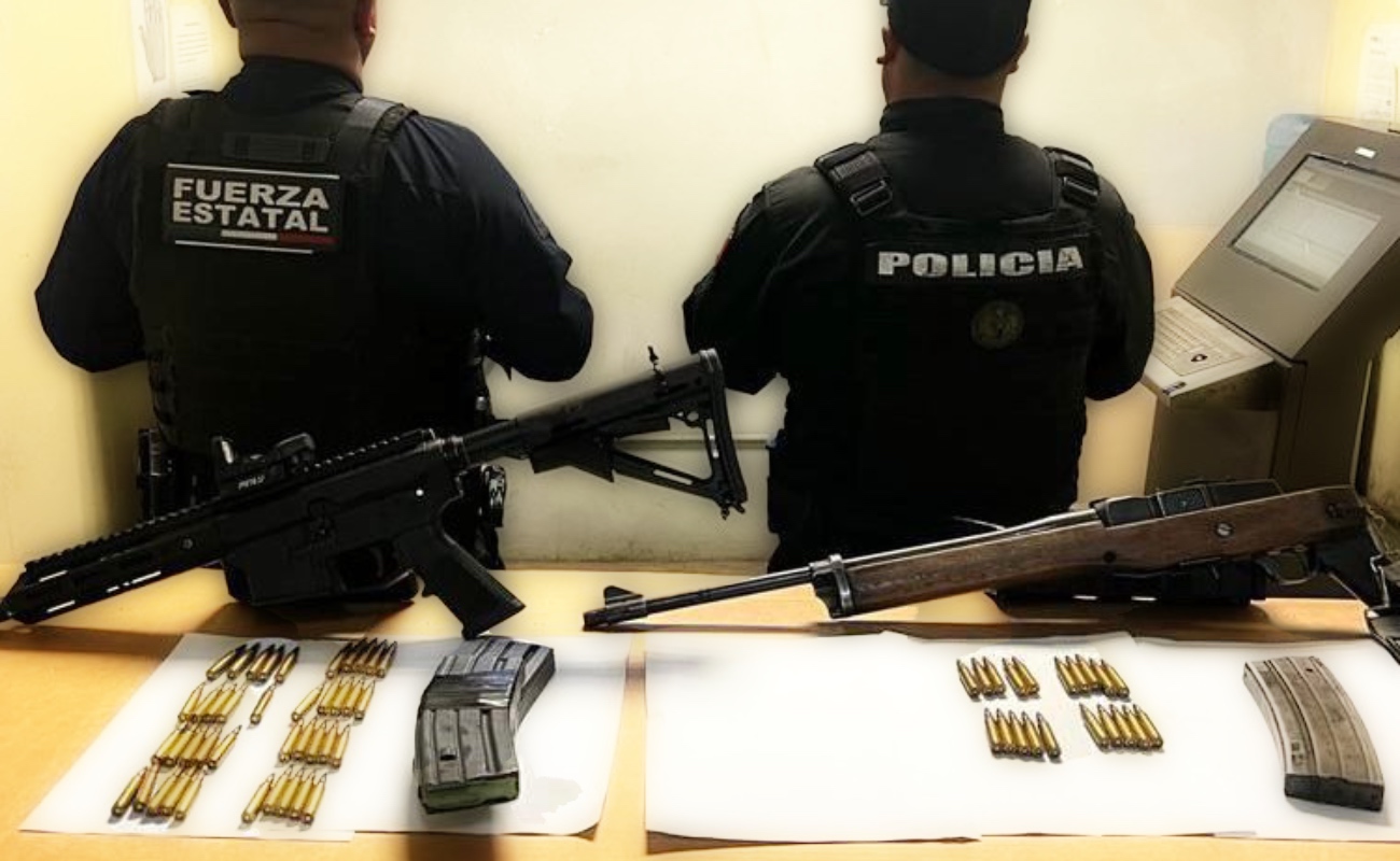 Aseguran dos rifles de asalto tras persecución en la Nueva Aurora