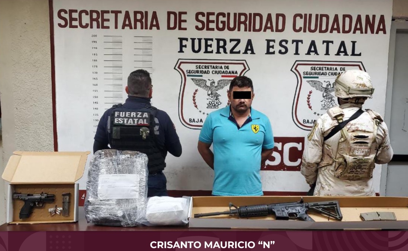 Decomisan armas de fuego y metanfetamina en Mexicali; hay un detenido