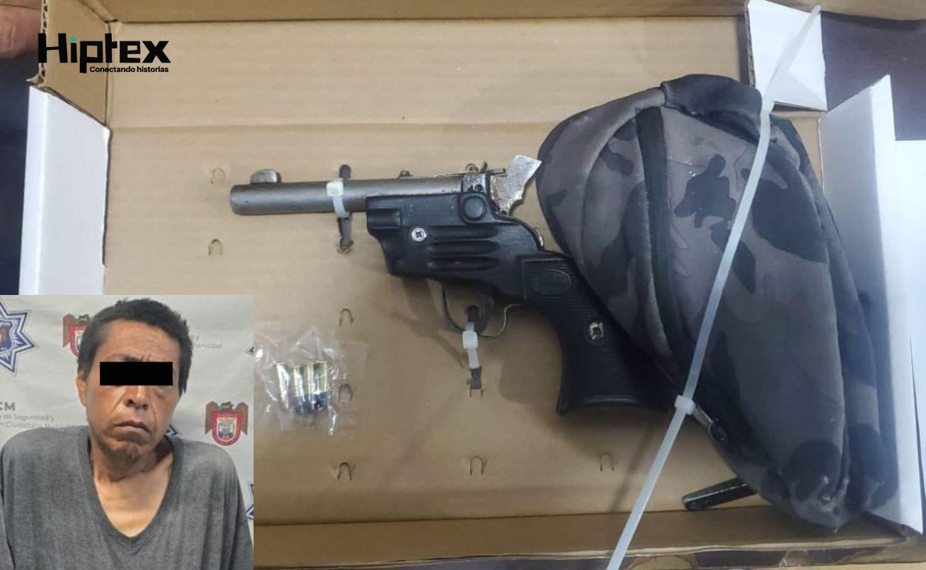 Captura Policía Municipal de Tijuana a hombre armado durante patrullaje preventivo