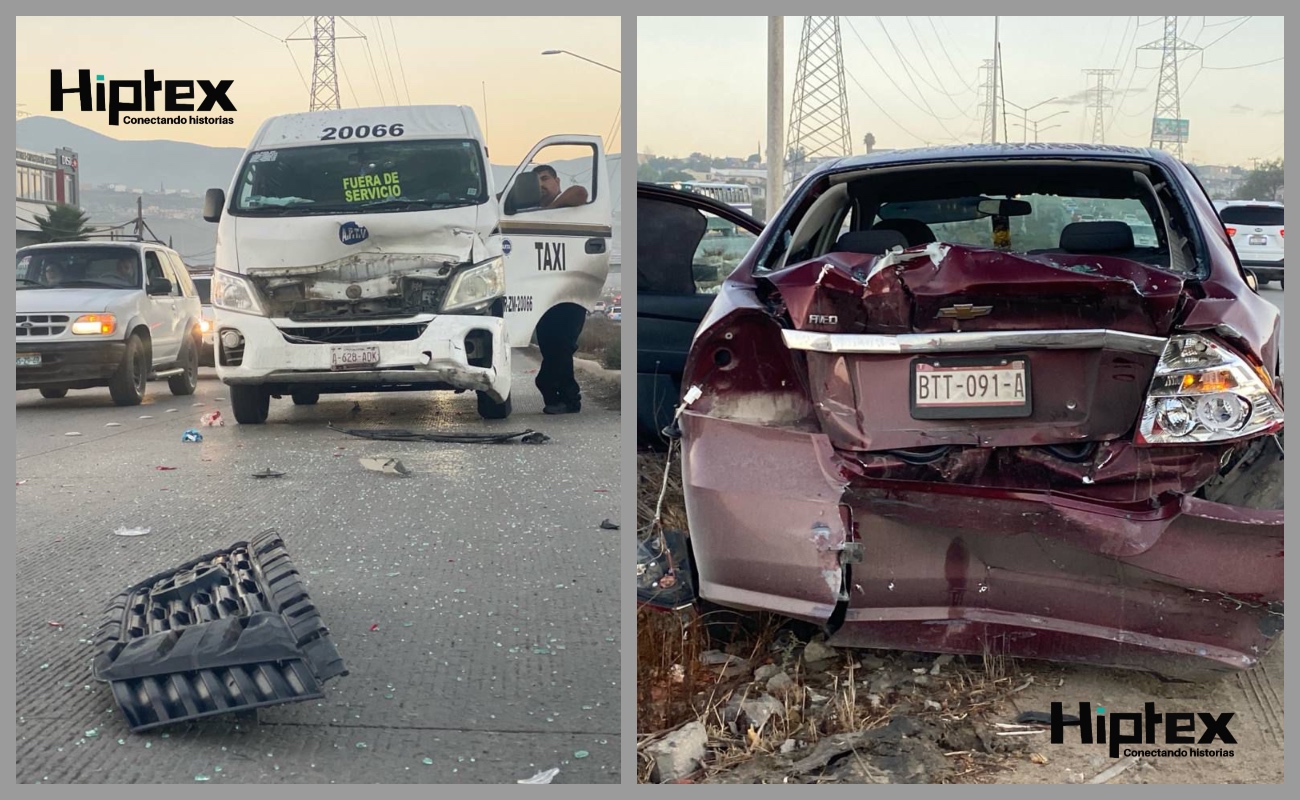 Taxi de ruta se impacta contra vehículo en bulevar 2000; hay una persona lesionada