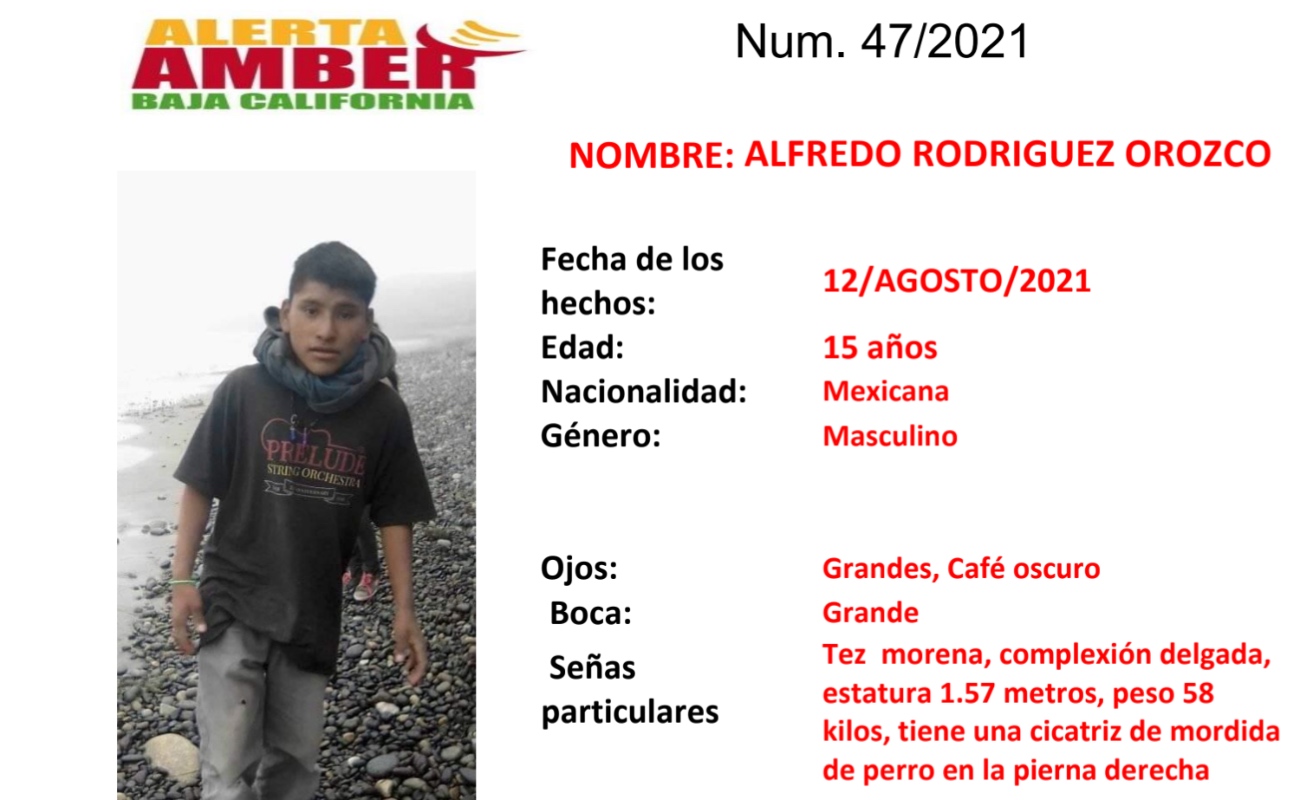Activan Alerta Amber por menor desaparecido en San Quintín