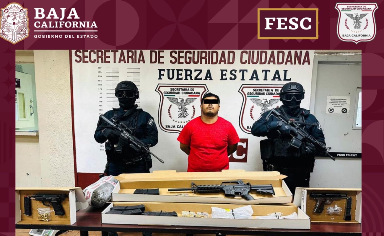 Concluye operativo FESC en valle de Mexicali y aseguran  armas, drogas, cartuchos y 4 detenidos