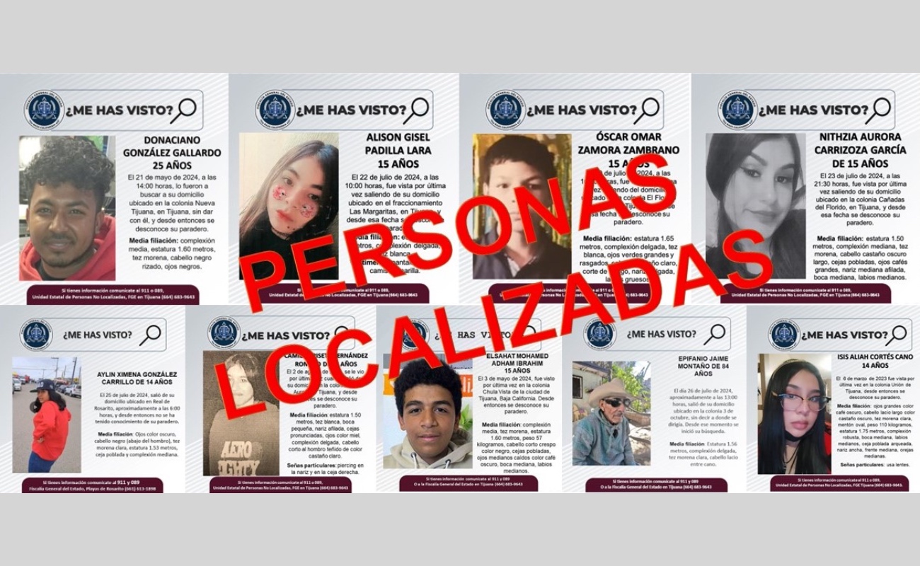 Localiza FGE a nueve personas reportadas como desaparecidas