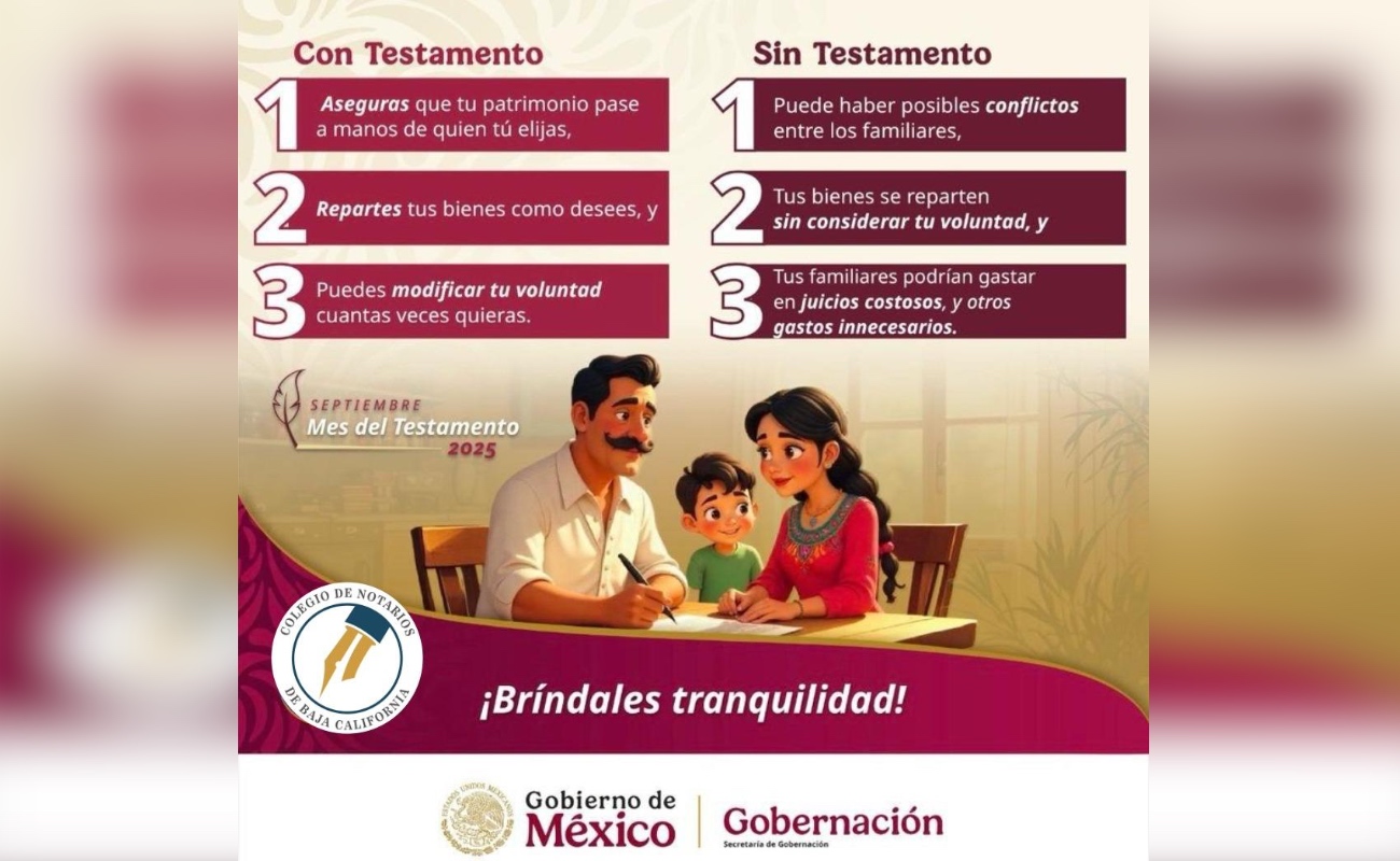 Inician notarios en BC Campaña “Septiembre, mes del Testamento”