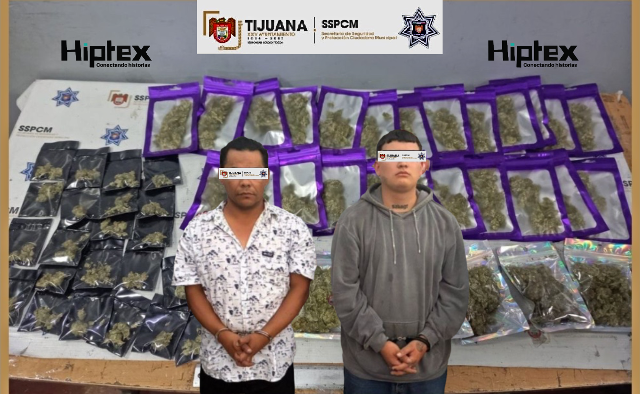 Detiene Policía Municipal a dos hombres en posesión de droga