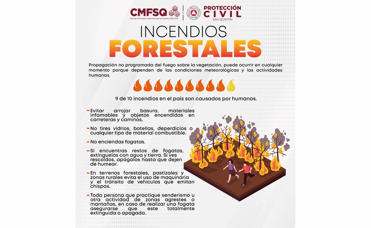 Emite CMFSQ medidas para evitar incendios forestales