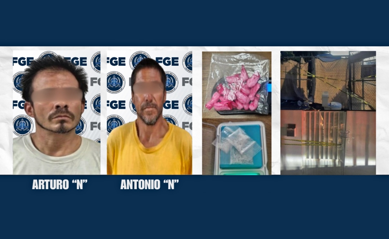 Fiscalía detiene a dos personas y asegura droga e inmuebles tras cateo