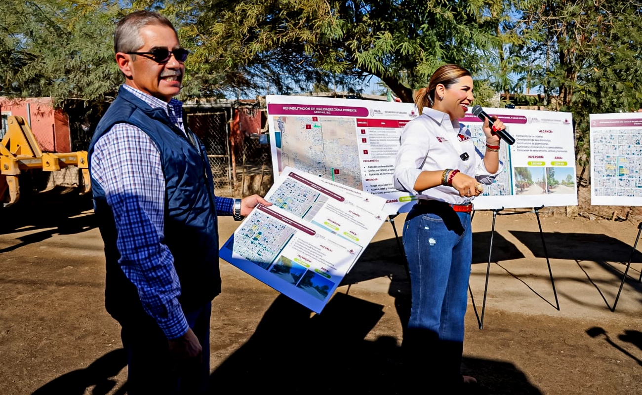 Inicia gobernadora Marina del Pilar obras en zona prioritaria de Mexicali