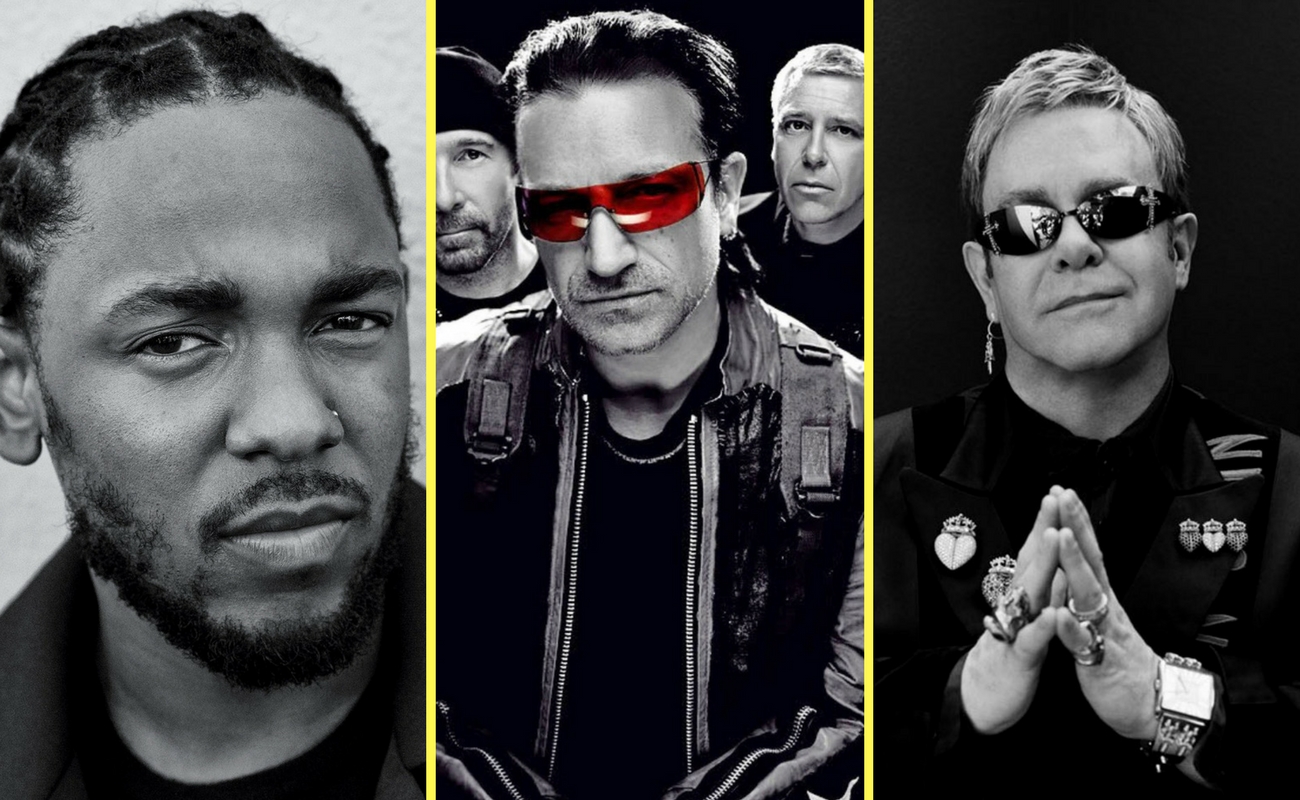U2, Kendrick Lamar y Elton John actuarán en los Grammy