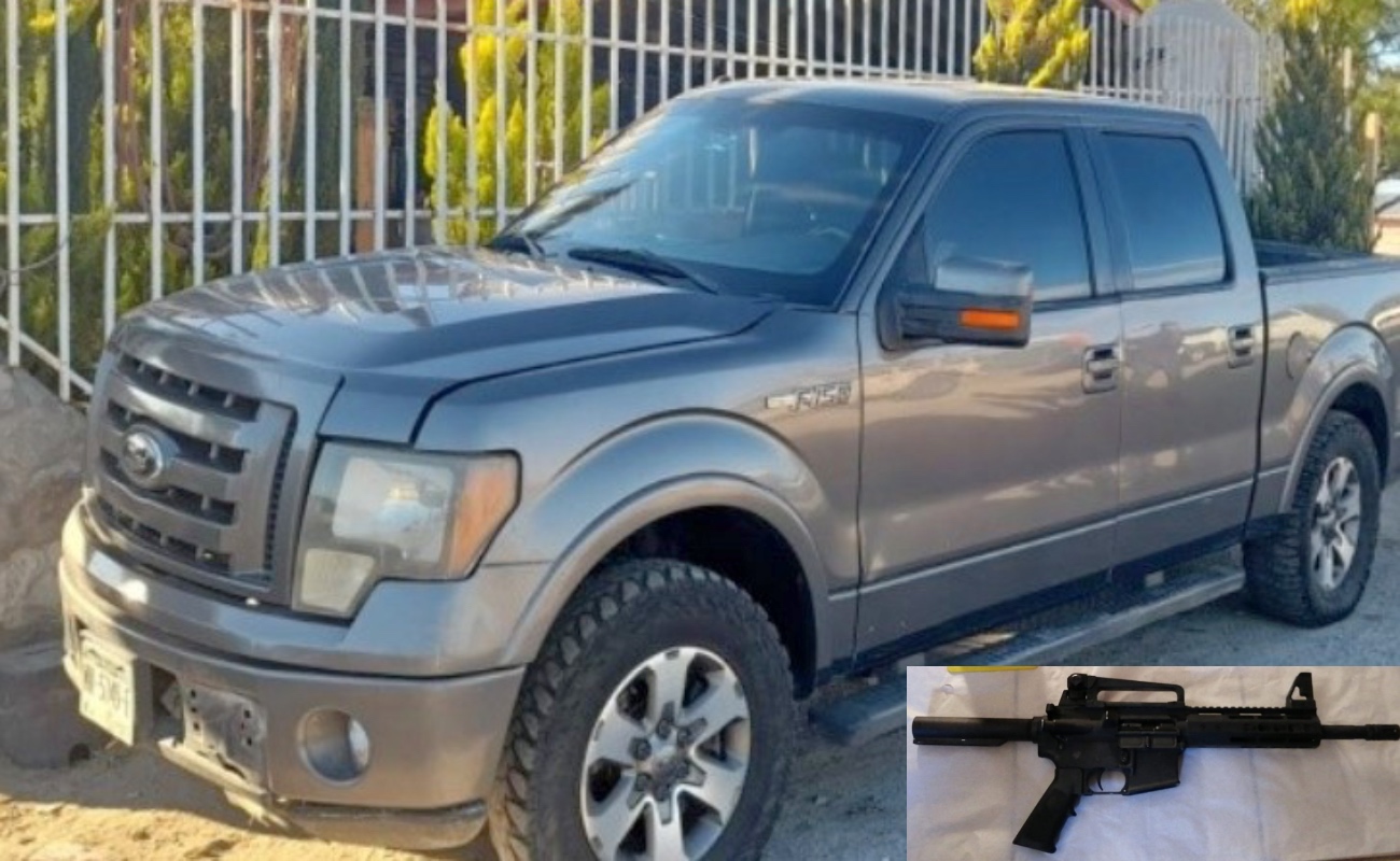 Aseguran droga, armas y vehículos durante cateo en La Rumorosa