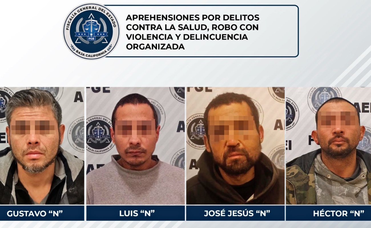 Detienen a cuatro buscados por delincuencia organizada y narcomenudeo
