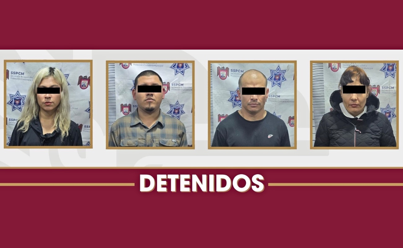 Asegura Policía Municipal a presuntos integrantes de célula delictiva en operativo preventivo en Zona Norte