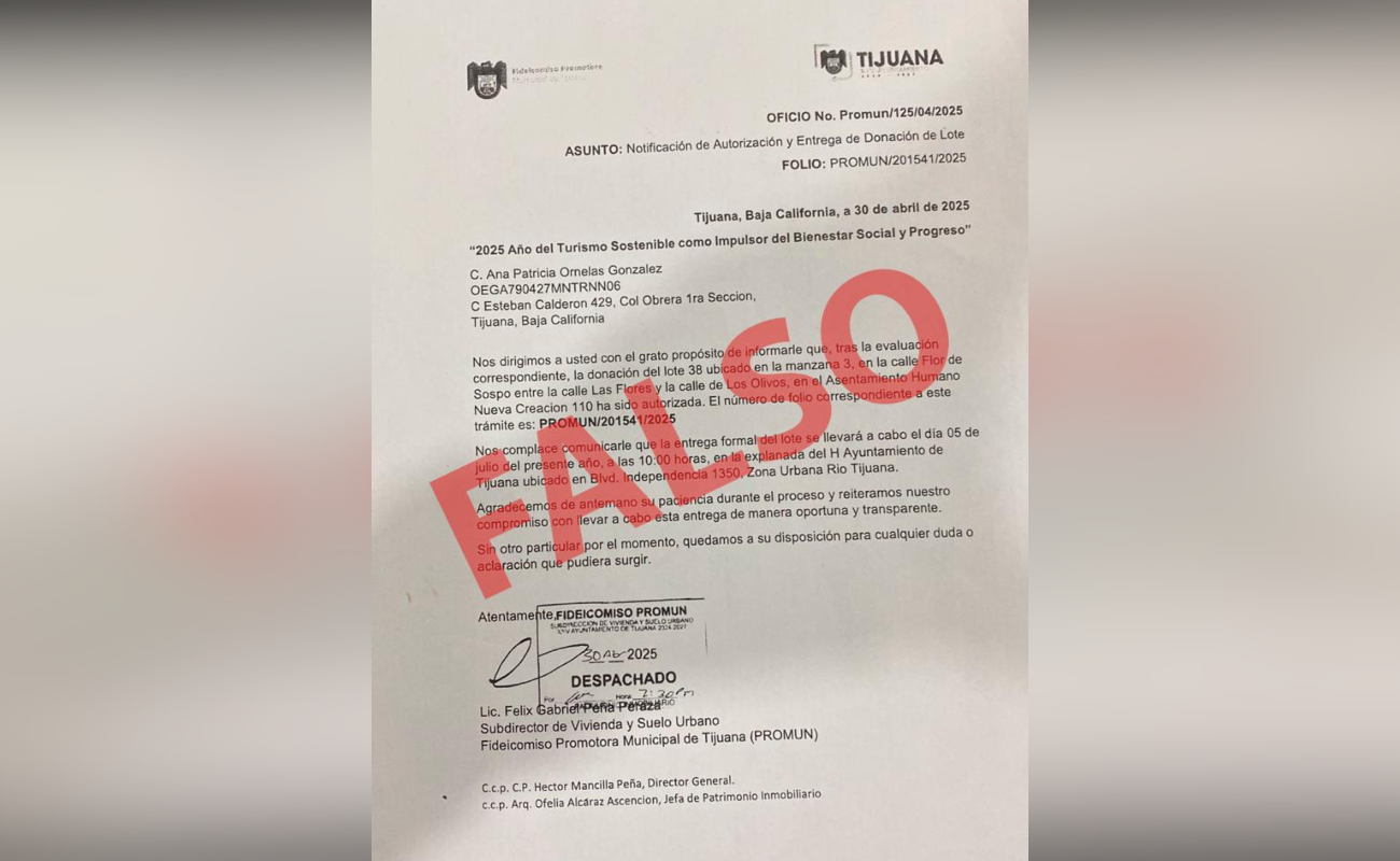 Advierte XXV Ayuntamiento sobre fraudes relacionados con supuesta donación de lotes