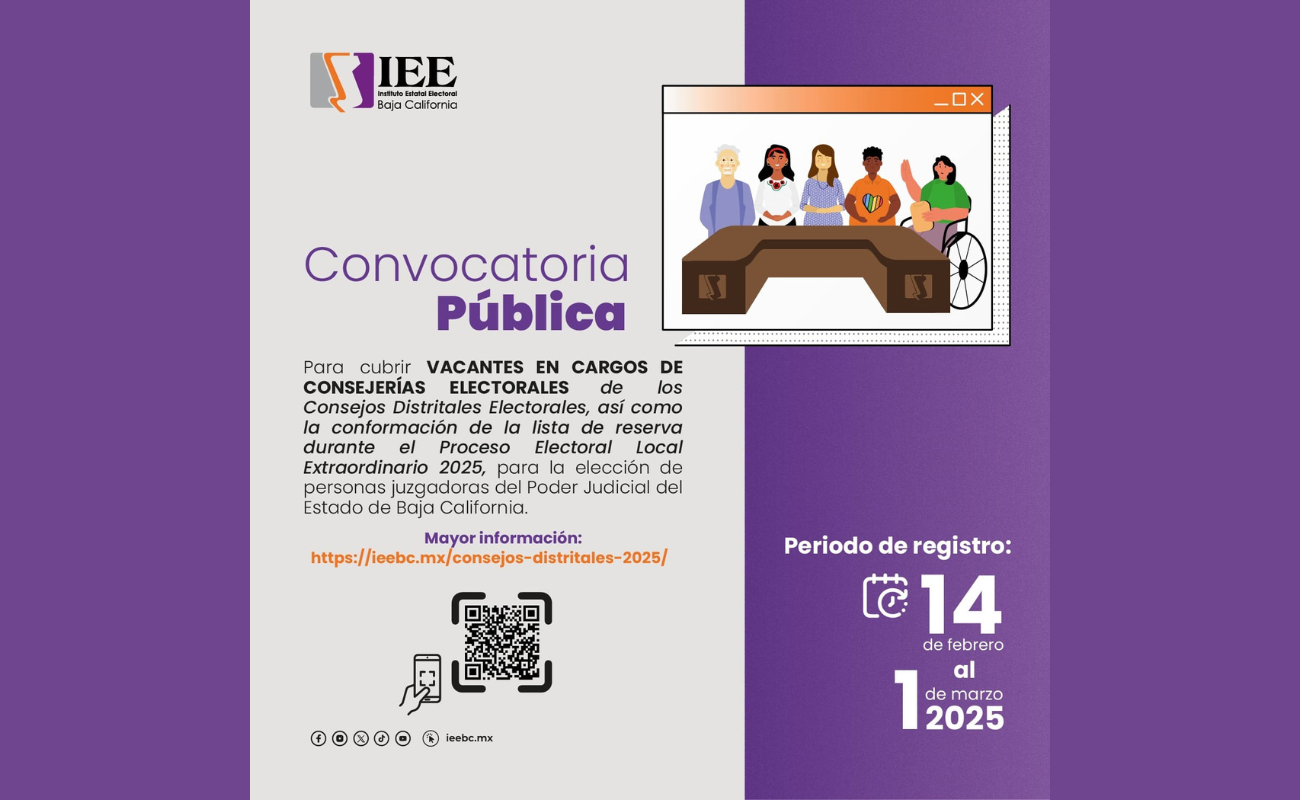 Invita IEEBC a la ciudadanía a ser parte de los consejos distritales durante el pele 2025