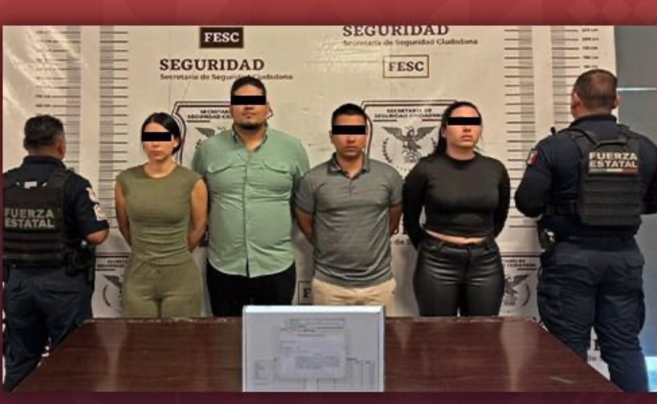 Capturan a dos hombres y dos mujeres con arma de fuego