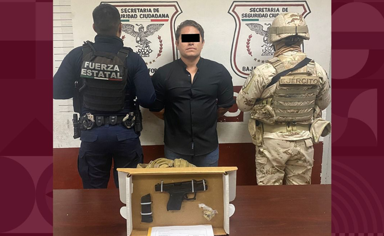 Detiene FESC y SEDENA a hombre armado en Mexicali