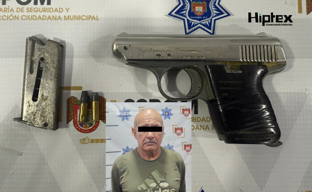 Asegura Policía Municipal de Tijuana a presunto responsable de intentar robar vehículo con arma de fuego