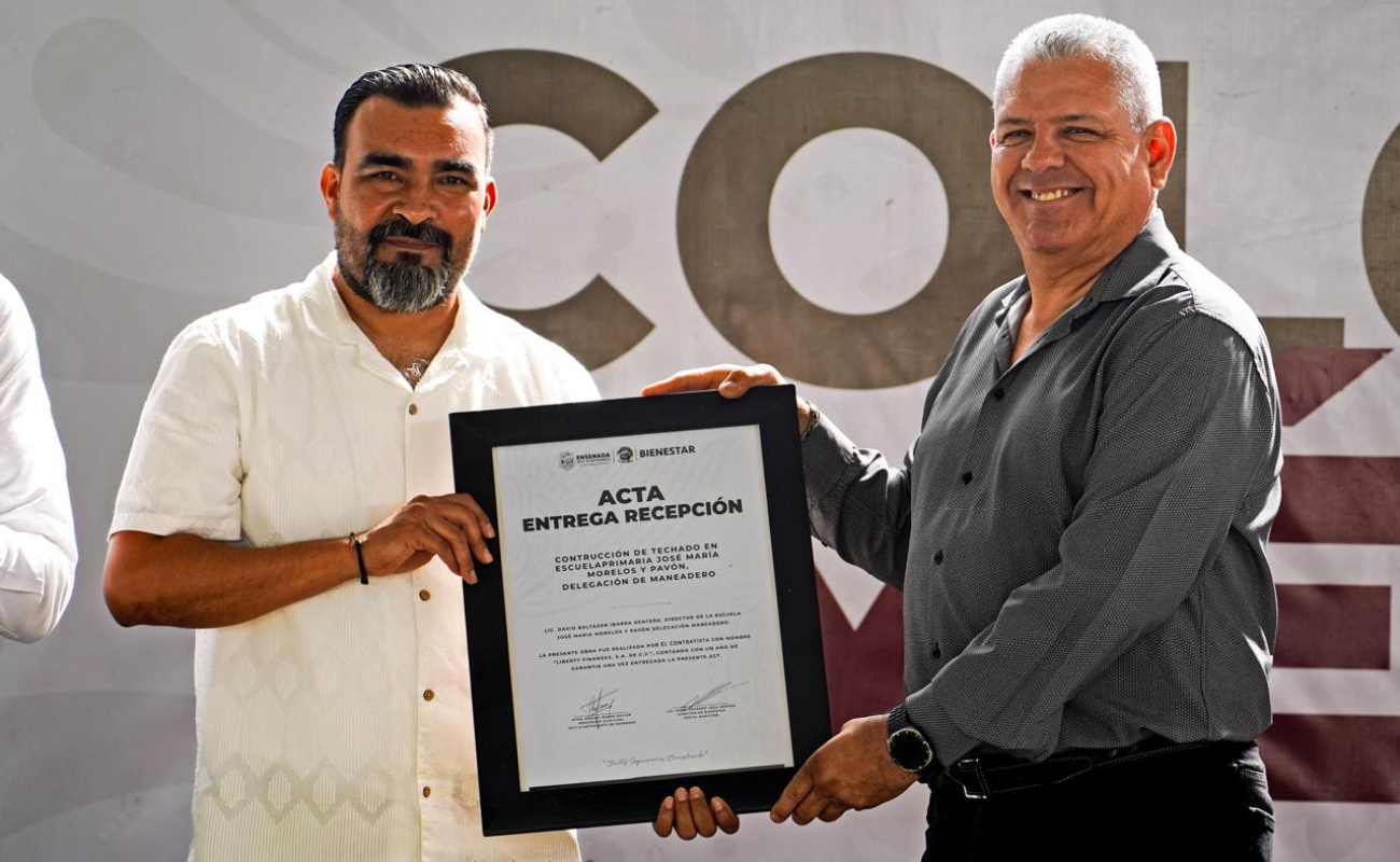 Entrega alcalde techumbre en primaria “José María Morelos y Pavón”