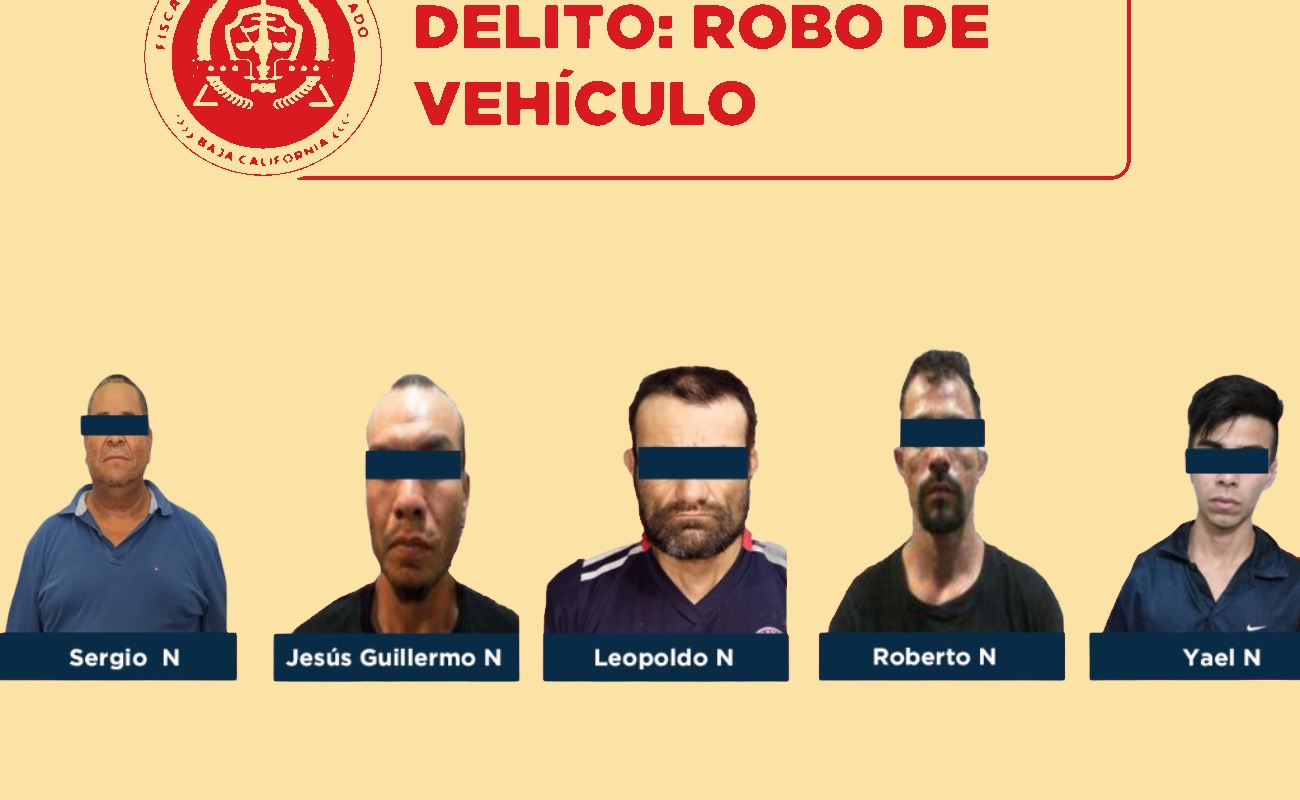 Detienen a cinco implicados en diversas denuncias por robo de vehículo