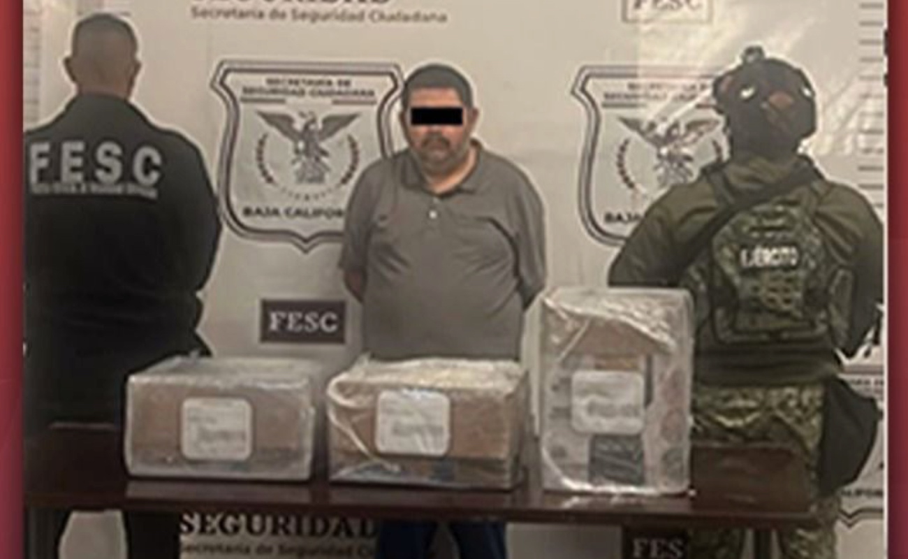 Aseguran a sujeto en posesión de 25 kilos de metanfetamina