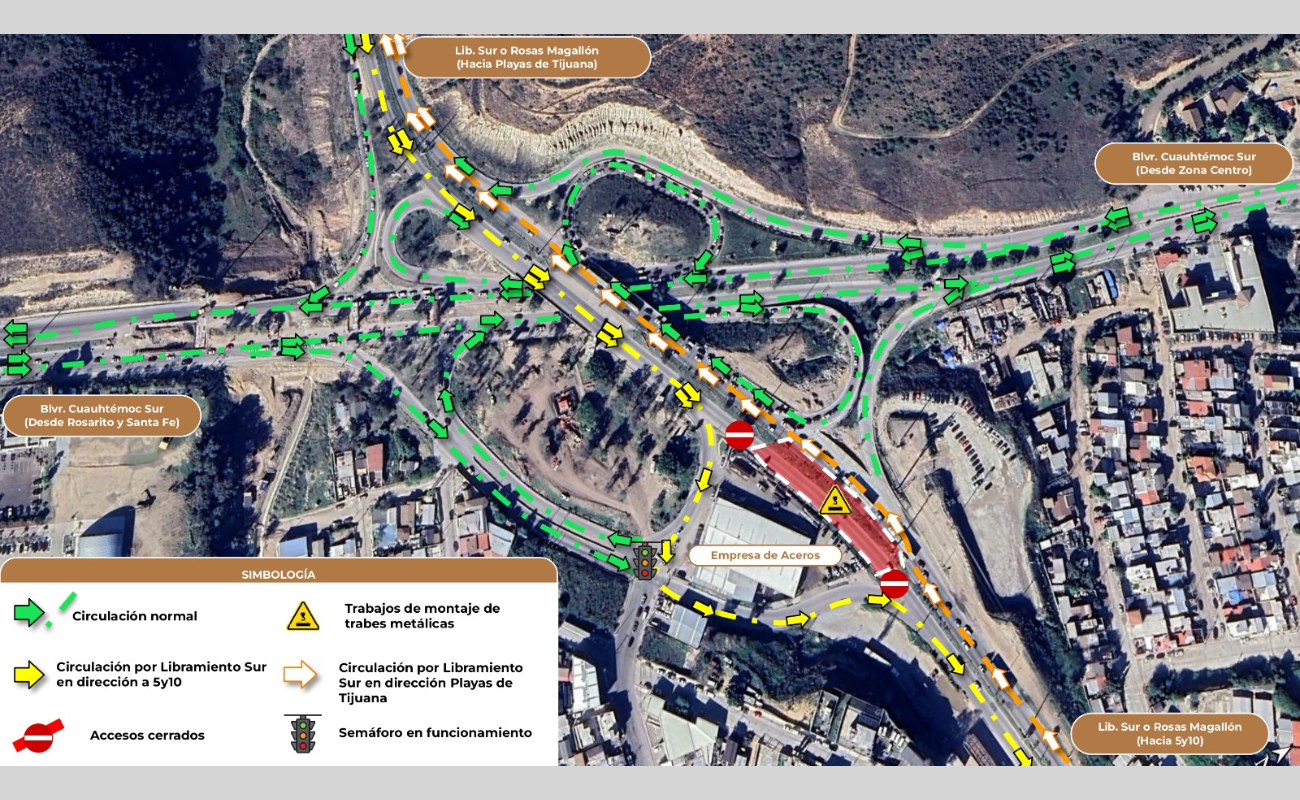 Anuncia SIDURT cierre parcial del Libramiento Rosas Magallón por obras en Nodo Morelos