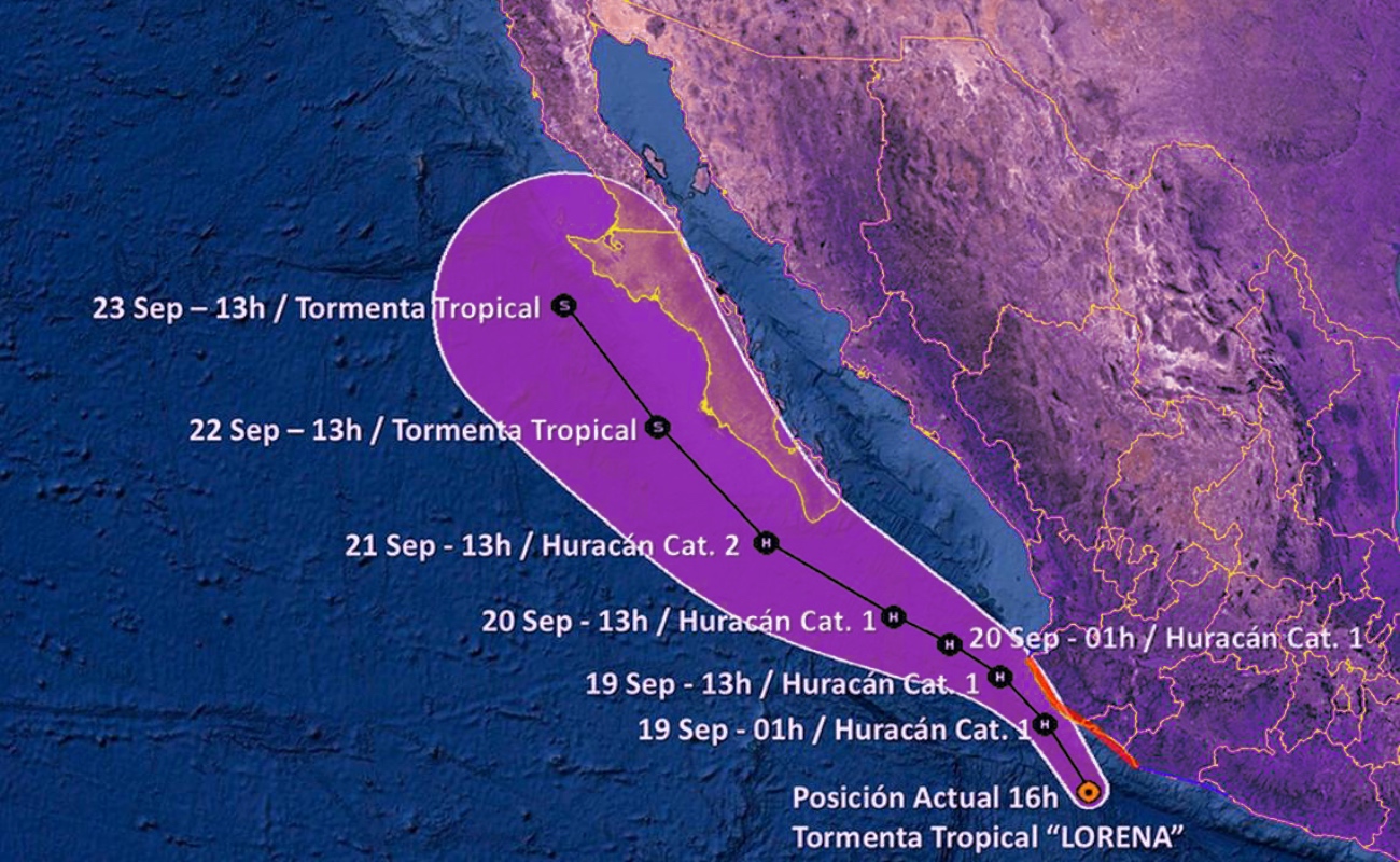 Huracán “Lorena” toca tierra en el Pacífico Mexicano