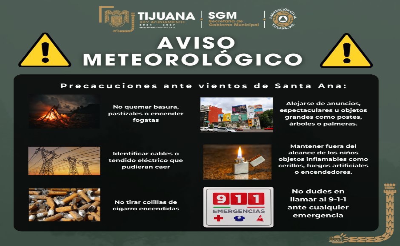 Alertan por Condición Santa Ana para este martes