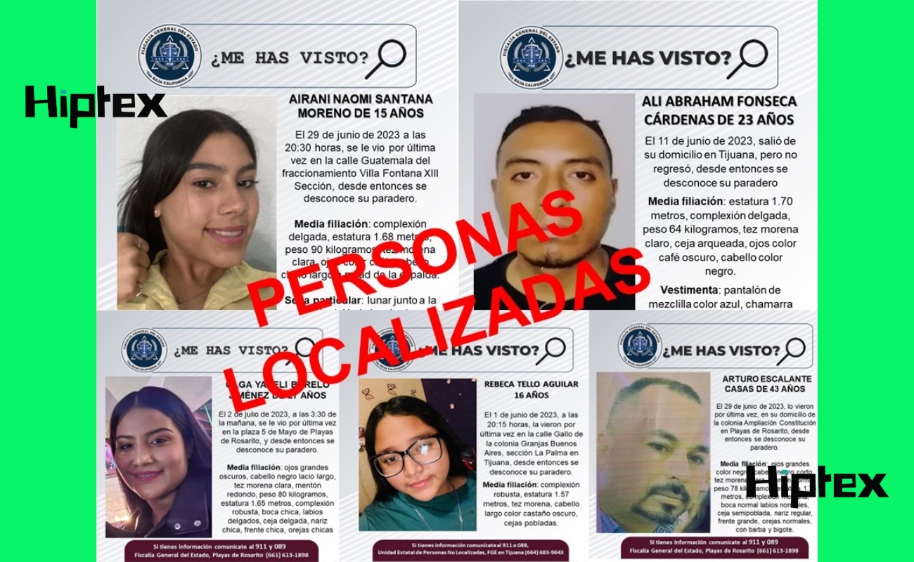 Localizan a cinco personas reportadas como desaparecidas en Tijuana
