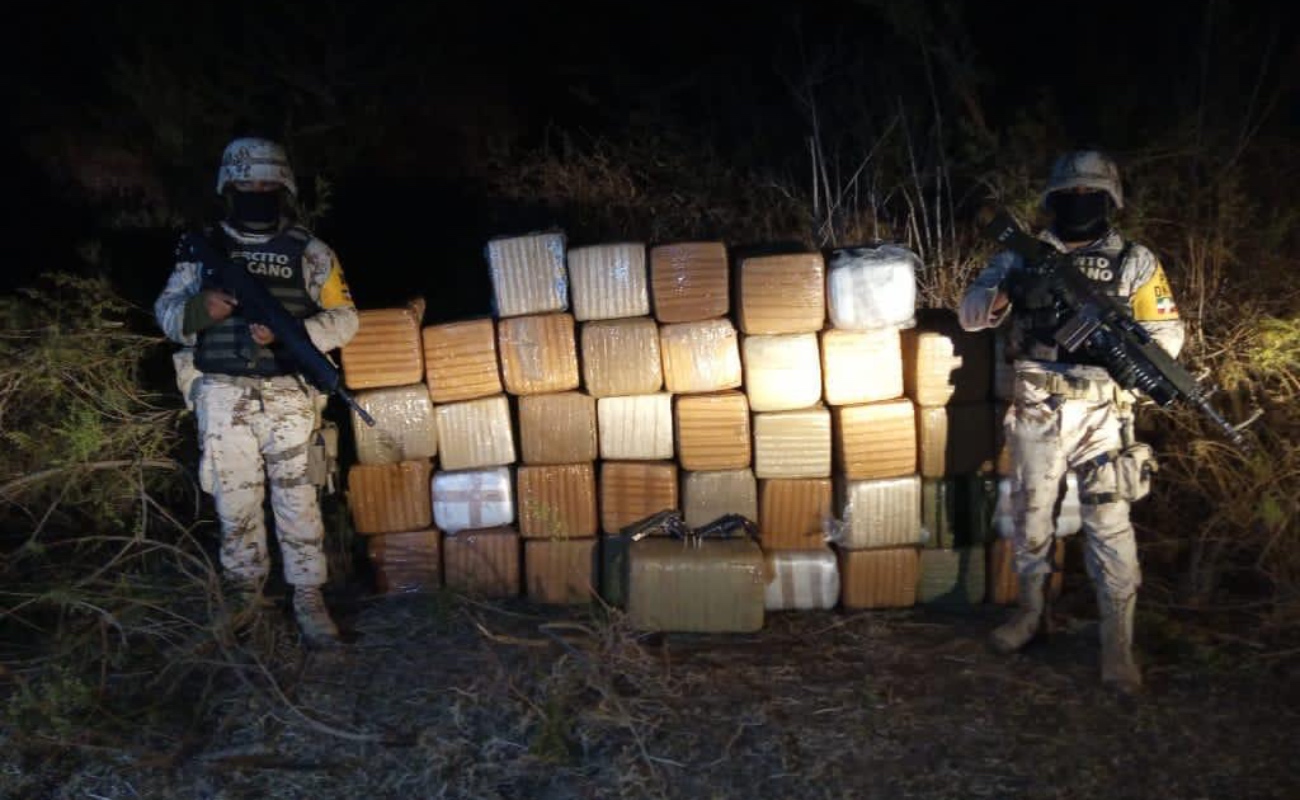 Decomisan 410 kilos de marihuana y dos armas rumbo a San Pedro Mártir