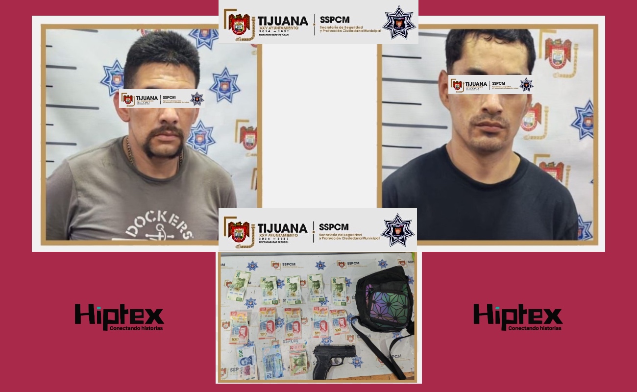Arrestan a dos por robo con violencia a tienda de abarrotes con arma de utilería
