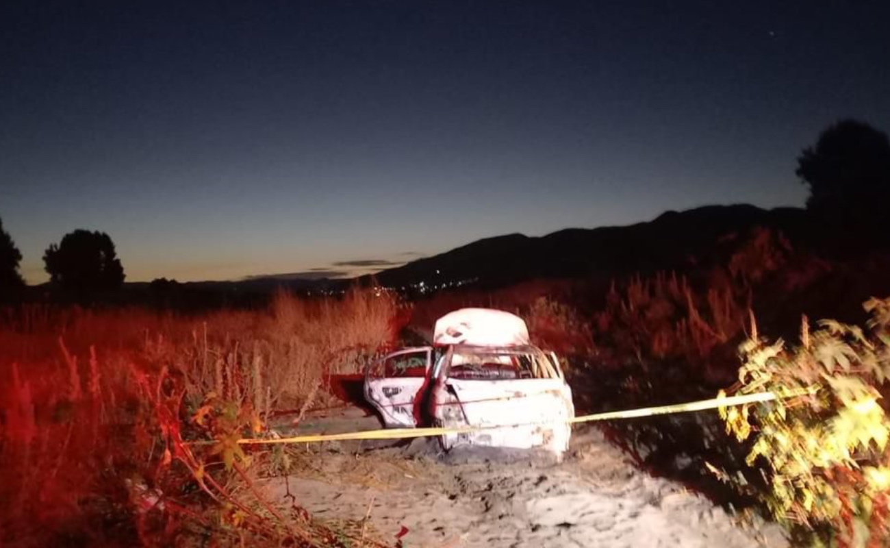 Hallan encajuelado en carro calcinado rumbo al Porvenir