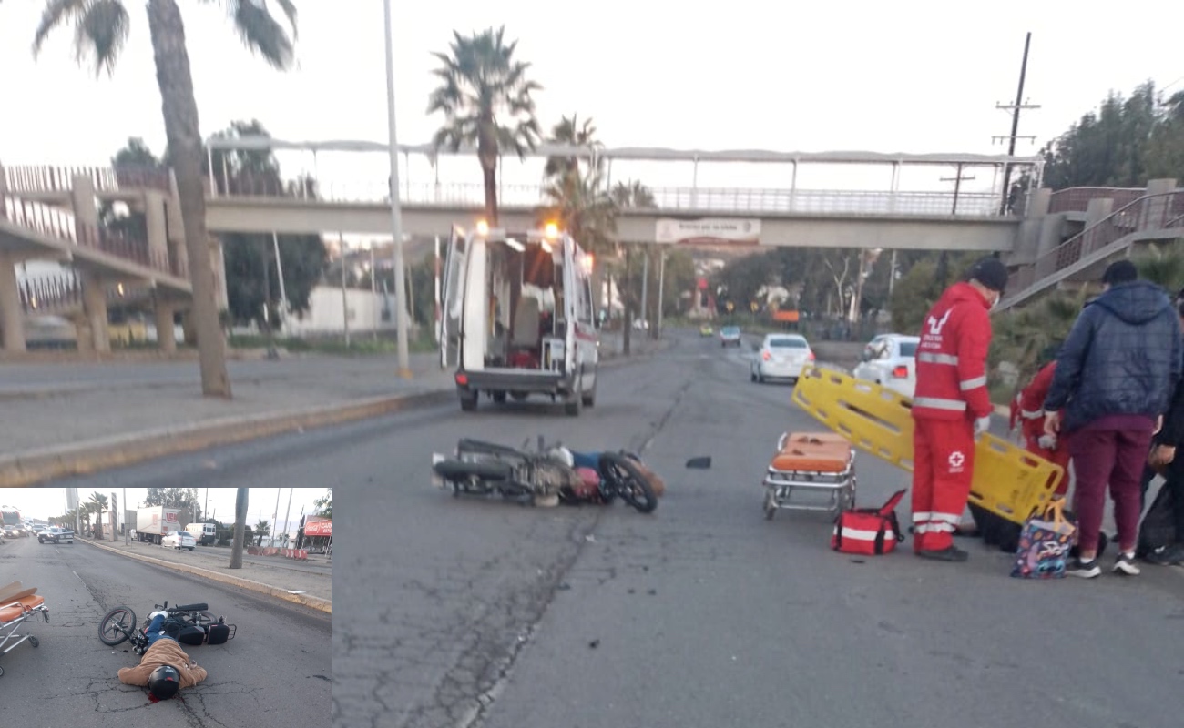 Peatón provoca muerte de motociclista al cruzar la carretera