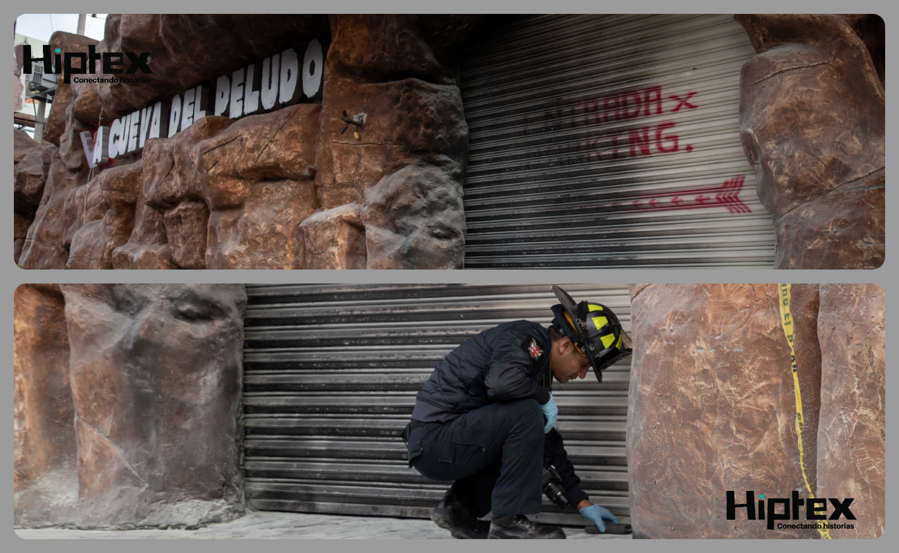 Se incendia la entrada del Bar La Cueva del Peludo