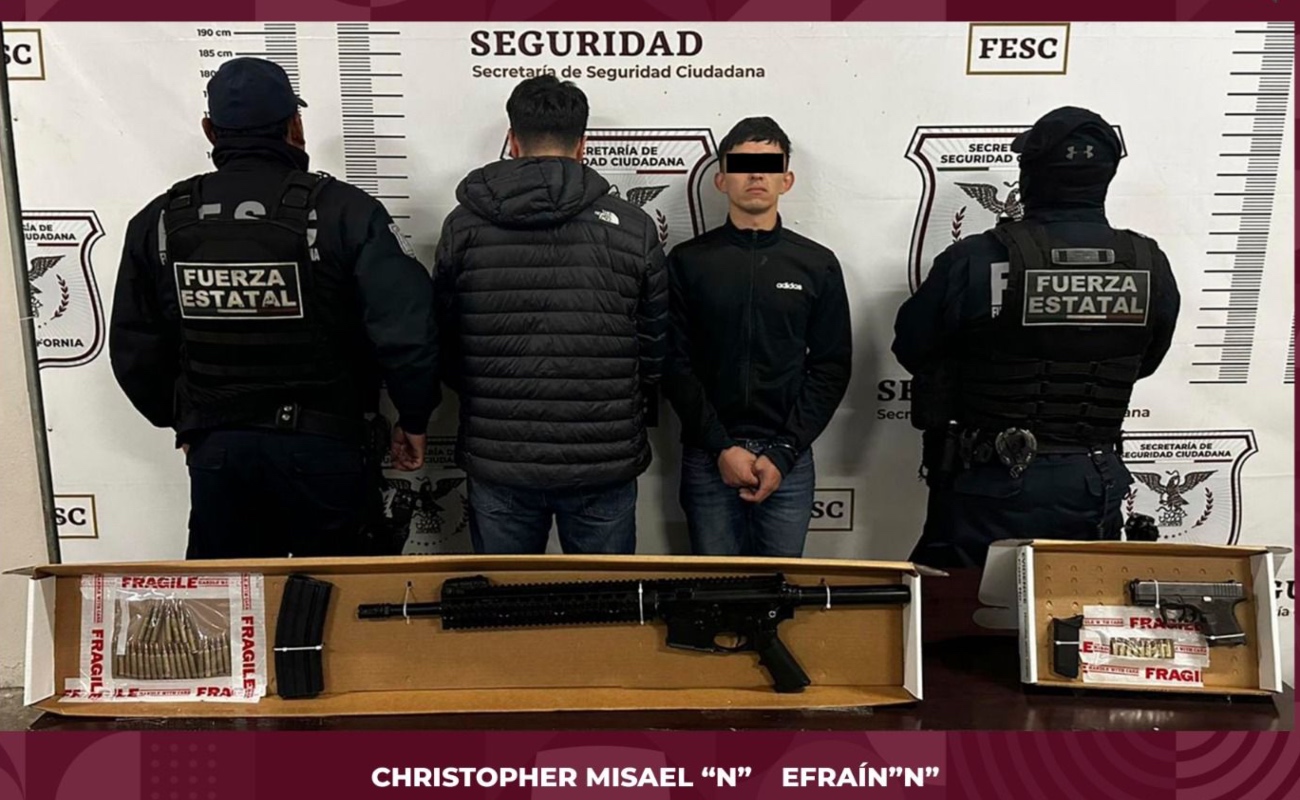 Capturan a “El Flaco” y al “El Misa”, armados en Tijuana